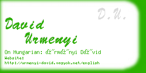 david urmenyi business card